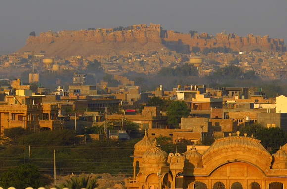 The roof offered  stunning views of Jaisalmer fort.