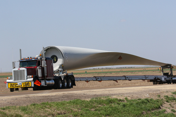 First World problems...the road  blocked  by a  convoy of wind turbine blades !