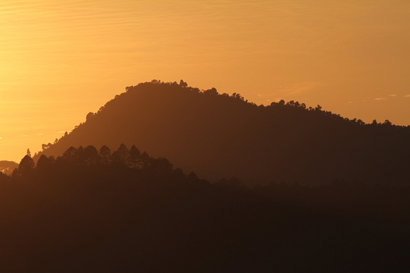 The sun goes down in the hills at Kalaw...