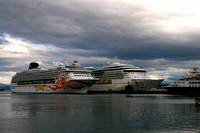 Two of the huge cruise  ships that  visit  Antarctica...these are now 'cruise-only', no landings allowed.