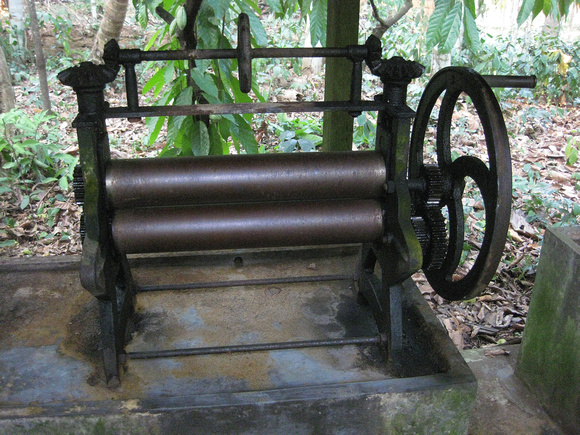Recently produced  but  retro-styled rolling machine for rubber.