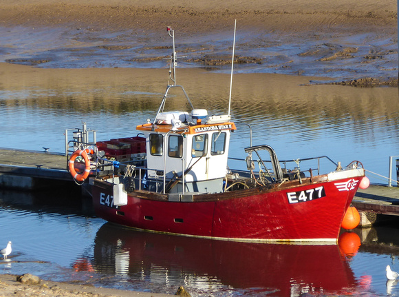 This little  fishing boat is  from Exeter.