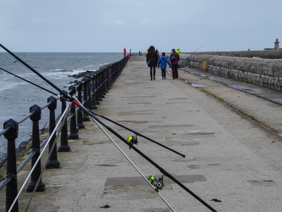 On the 'pier' ( harbour  wall !) at S. Shields.