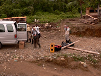 Unloading essential supplies ( mainly bottles) for out  trip to the remote Rio do Oro Lodge.