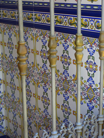 Typical Spanish tiles  still line porches.....