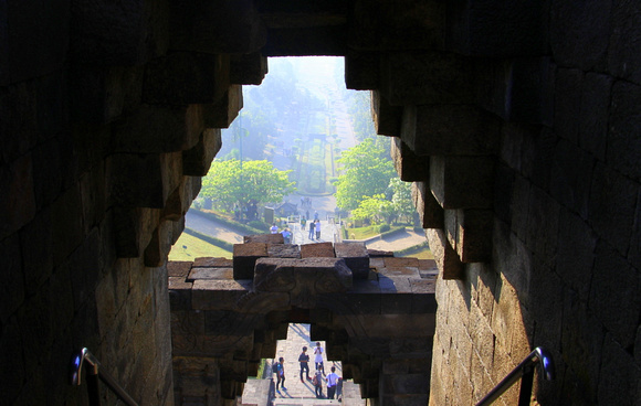 Looking back down the main steps.