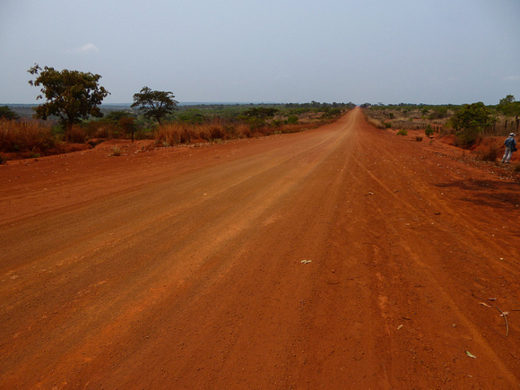 The ubiquitous African laterite  road.....